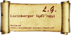 Lozinberger Gyöngyi névjegykártya